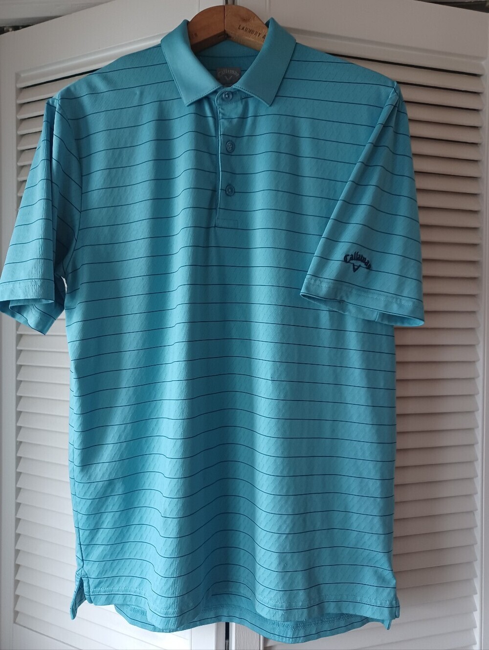 Callaway Mens Medium Opti-Dri Sports Golf Polo Shirt Stripes Activewear